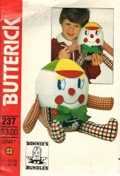 4424 237 BUTTERICK BONNIE'S 8'' HUMPTY DUMPTY STUFFED TOY PATTERN UNCUT